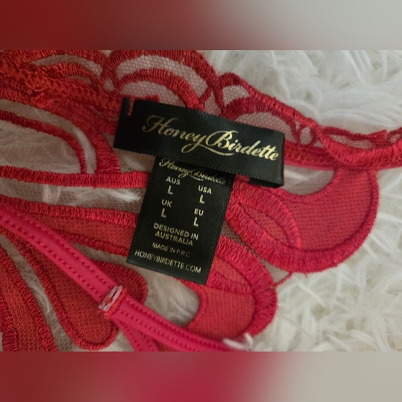 Honey Birdette Red Heart Set 38D - Picture 10 of 11